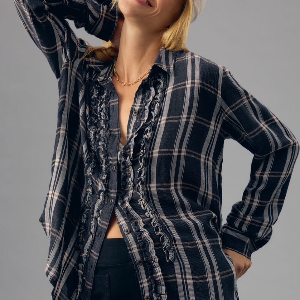 Anthropologie Pilcro Tuxedo Buttondown Shirt Size Medium